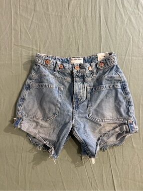 Free People We The Free Women's Denim Blue Jean Shorts 24
